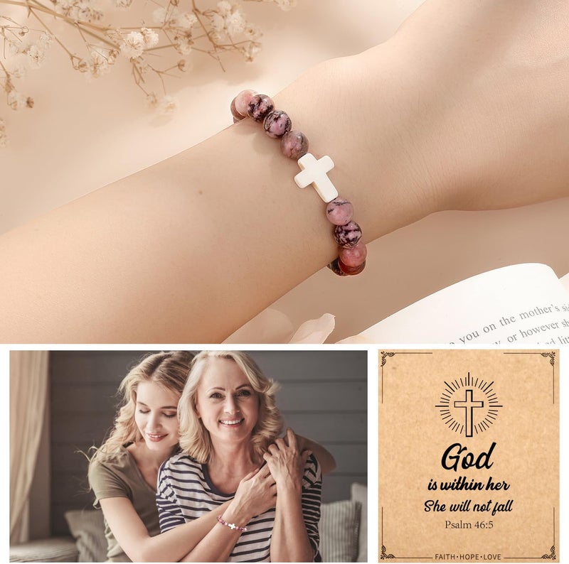 Paderast Christian Christmas Gifts for Women, Religious Cross Bracelet Gifts for Women/Daughter/Friend/Sister/Grandma/Granddaughter/Godmother/Her, Inspirational Birthday Faith Based Jewelry Stocking Stuffers Gifts - Image 2